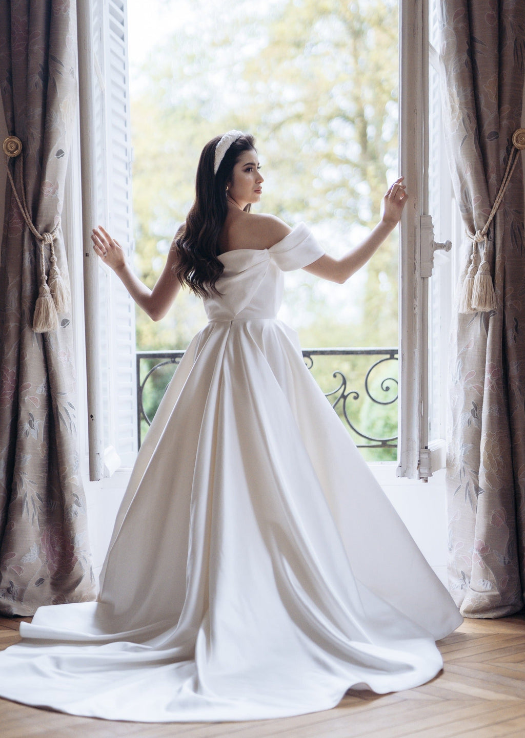 JUDY Beaded Vintage Lace Padded Headband