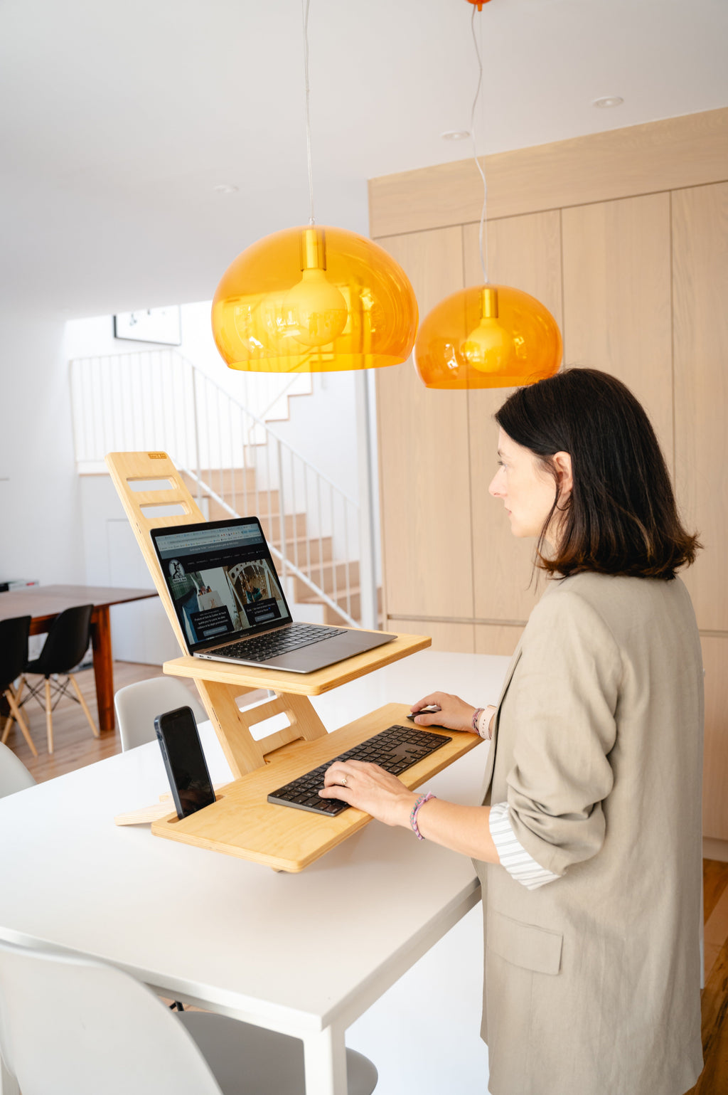 Wooden Sit-Stand Workstation