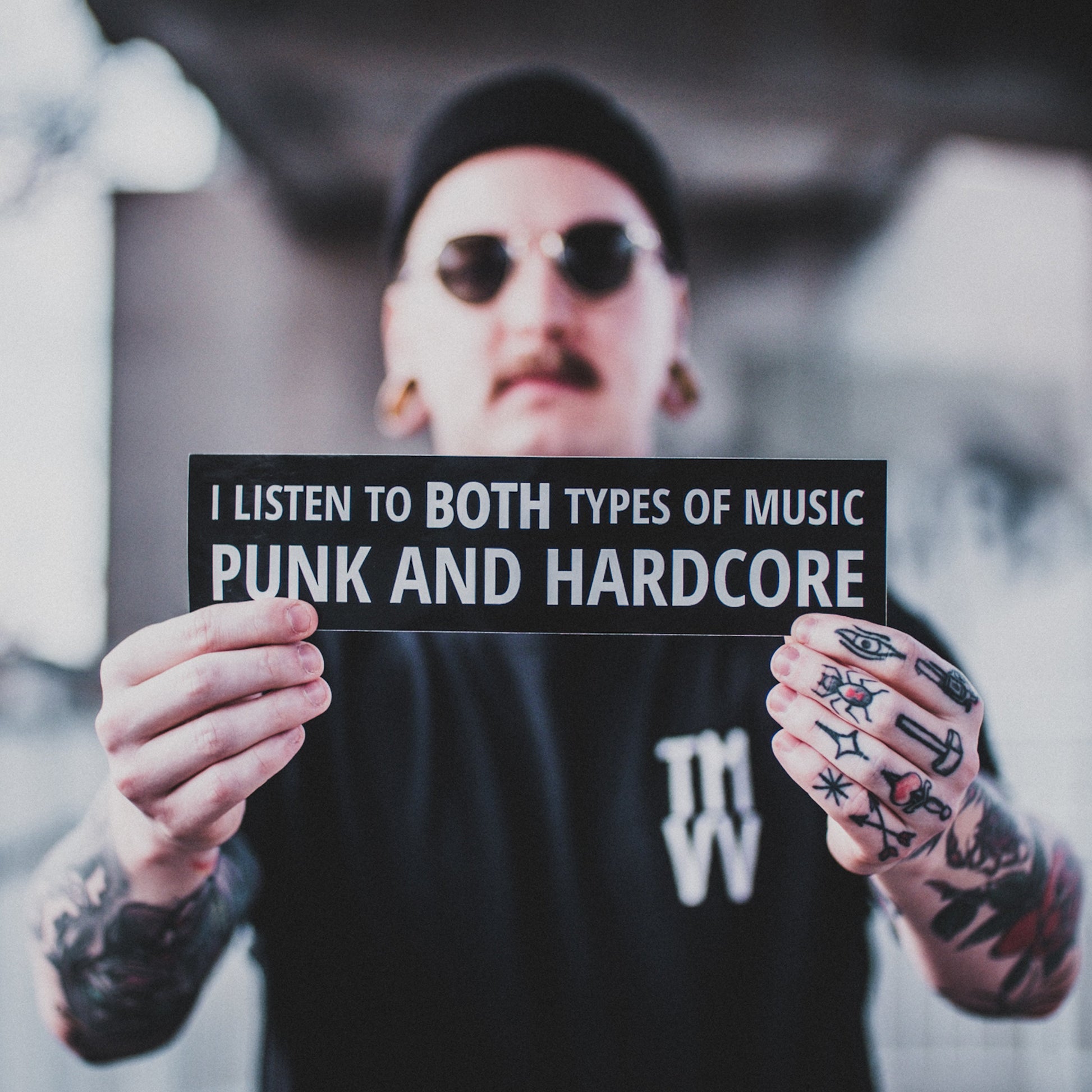 Autocollant pour pare-chocs « Les deux types de musique »