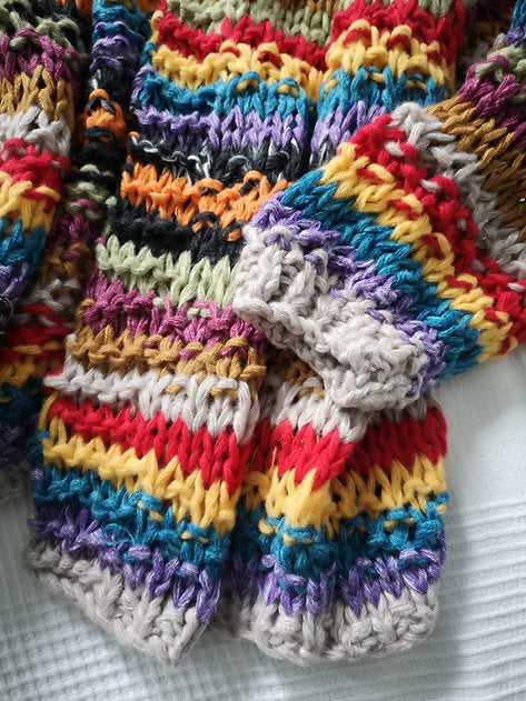 Multicolor Knit Stripes Cashmere Blend Cardigan