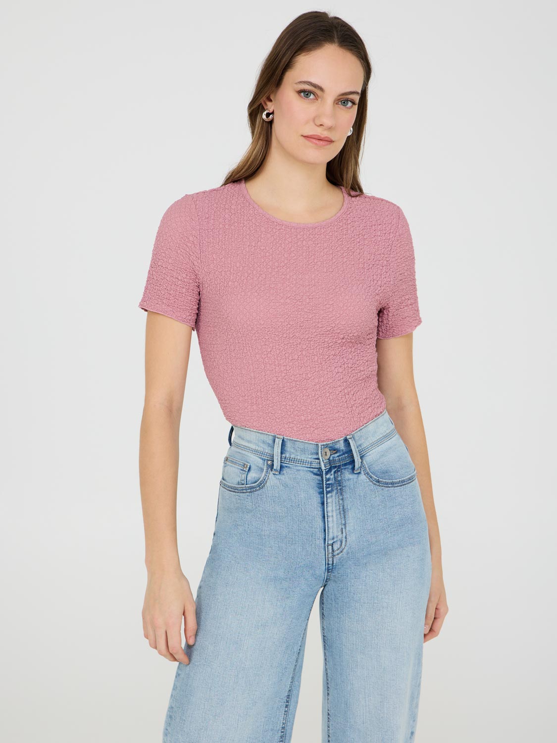 T-shirt ras du cou texturé