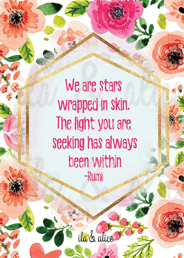 Rumi & Buddha Quote Postcards