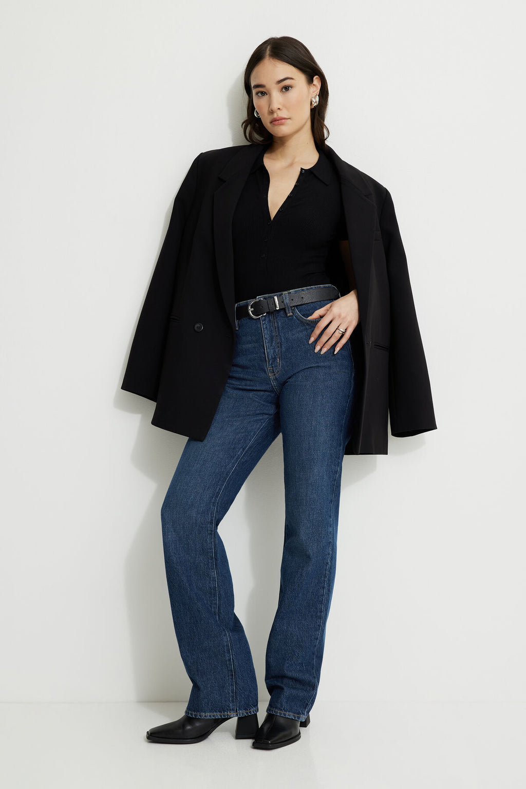 Ribbed Polo Bodysuit