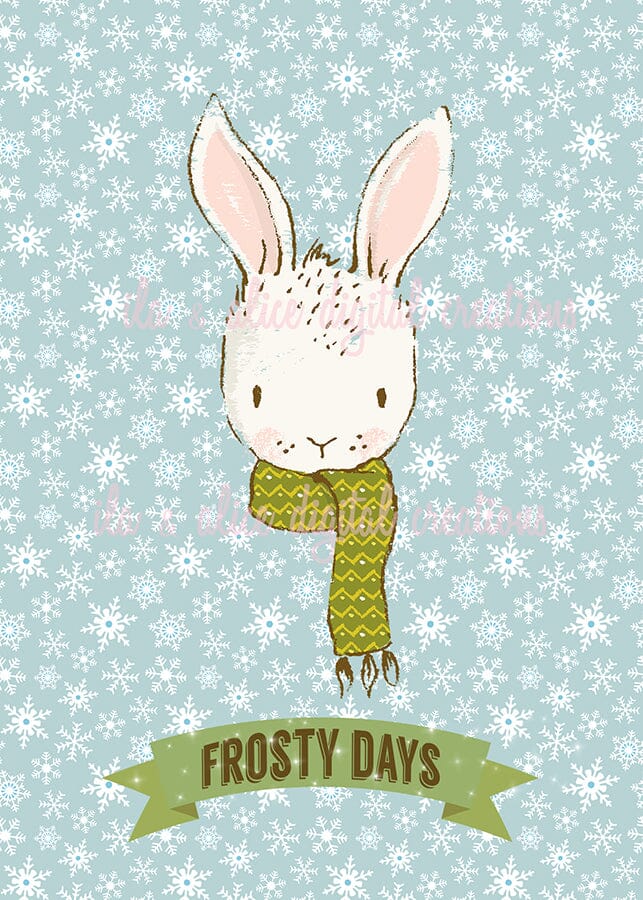Illustrated Winter Woodland Animal Postcards