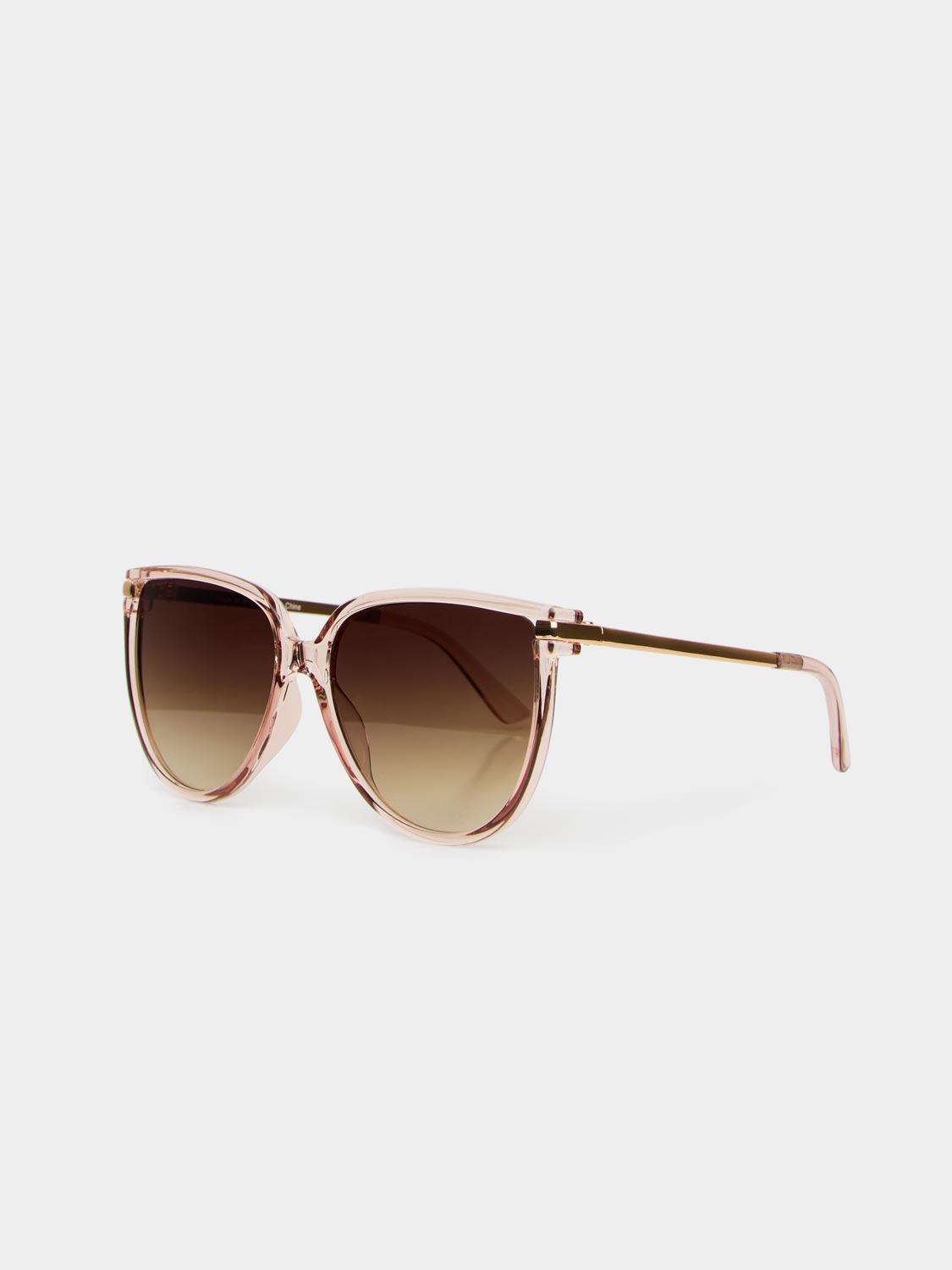 Lunettes de soleil œil de chat à monture transparente surdimensionnée
