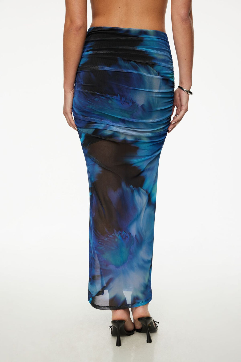 Jupe longue drapée en maille