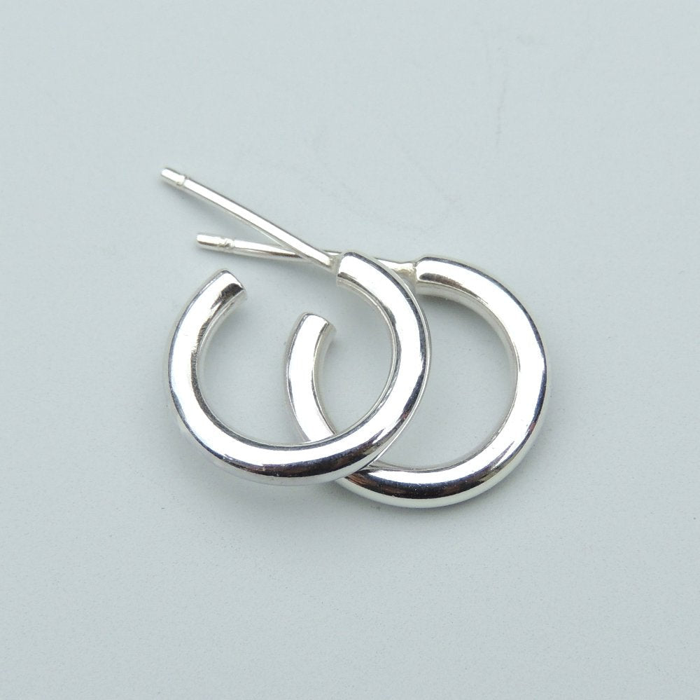 Sterling Silver Hoops Extra Small Classic Stud Earrings 10mm Silver Studs