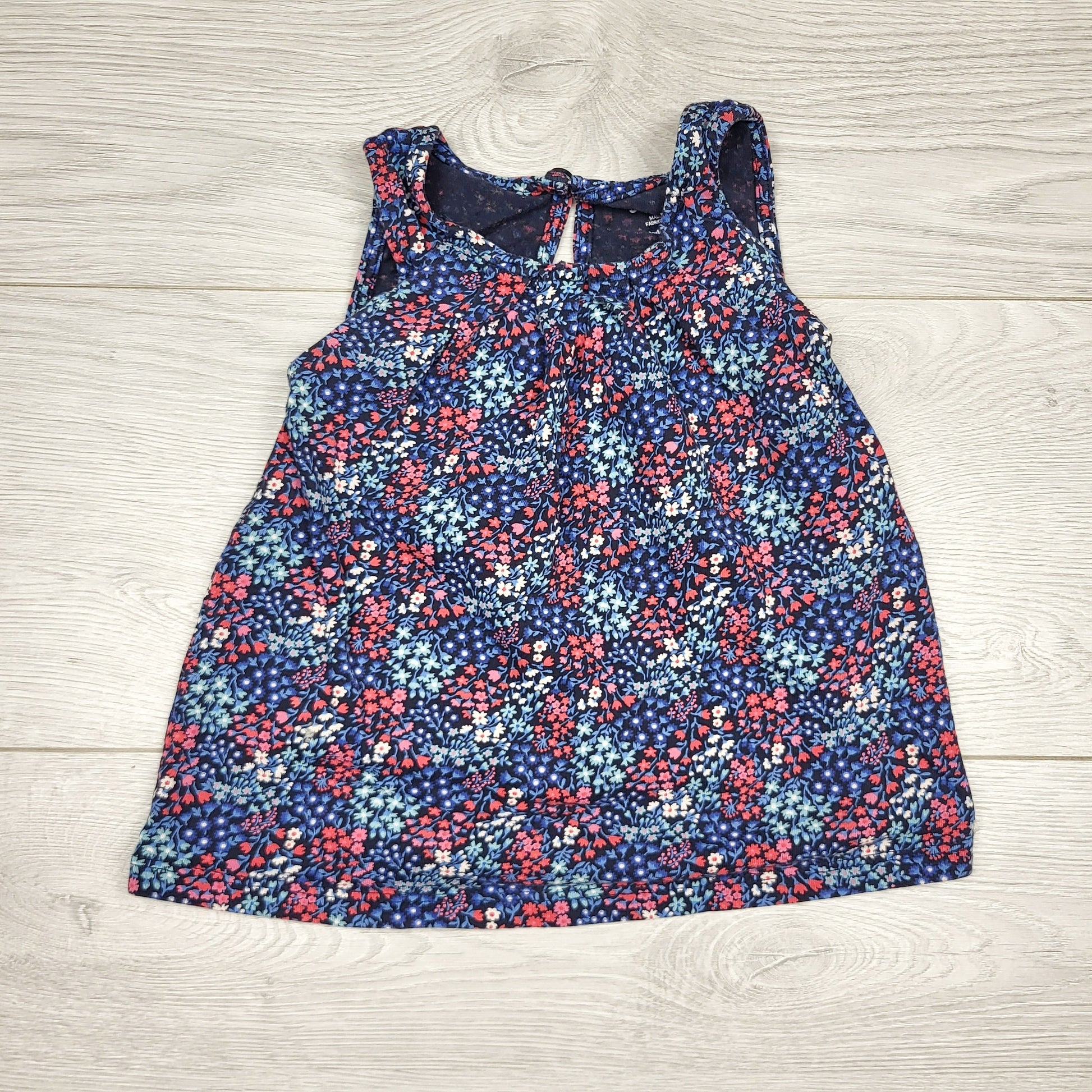 NKLB1 - Haut sans manches bleu marine à imprimé floral Joe. Taille 2T
