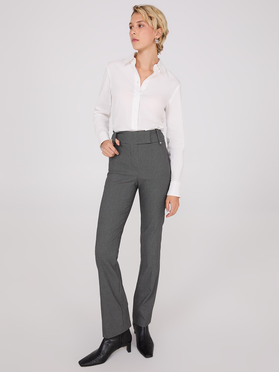 Pantalon bootcut à carreaux