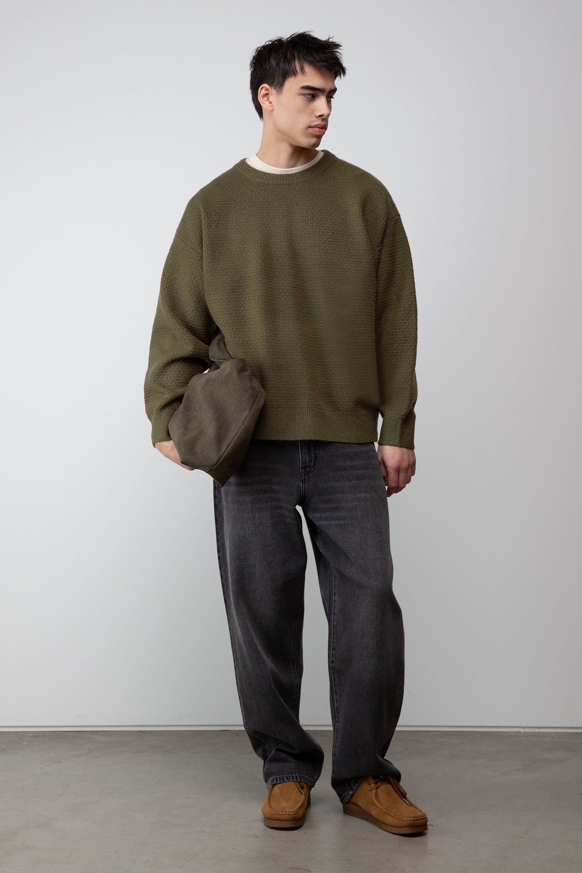 PULL COL ROND TEXTURÉ