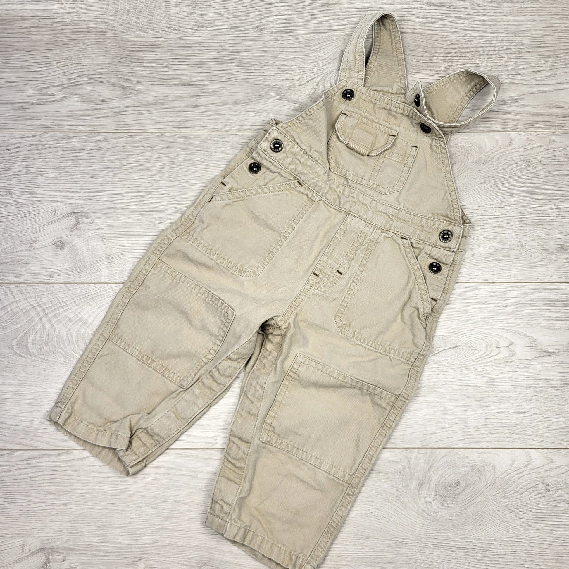 DFON1 - Salopette en toile kaki MEC. Taille 18 mois