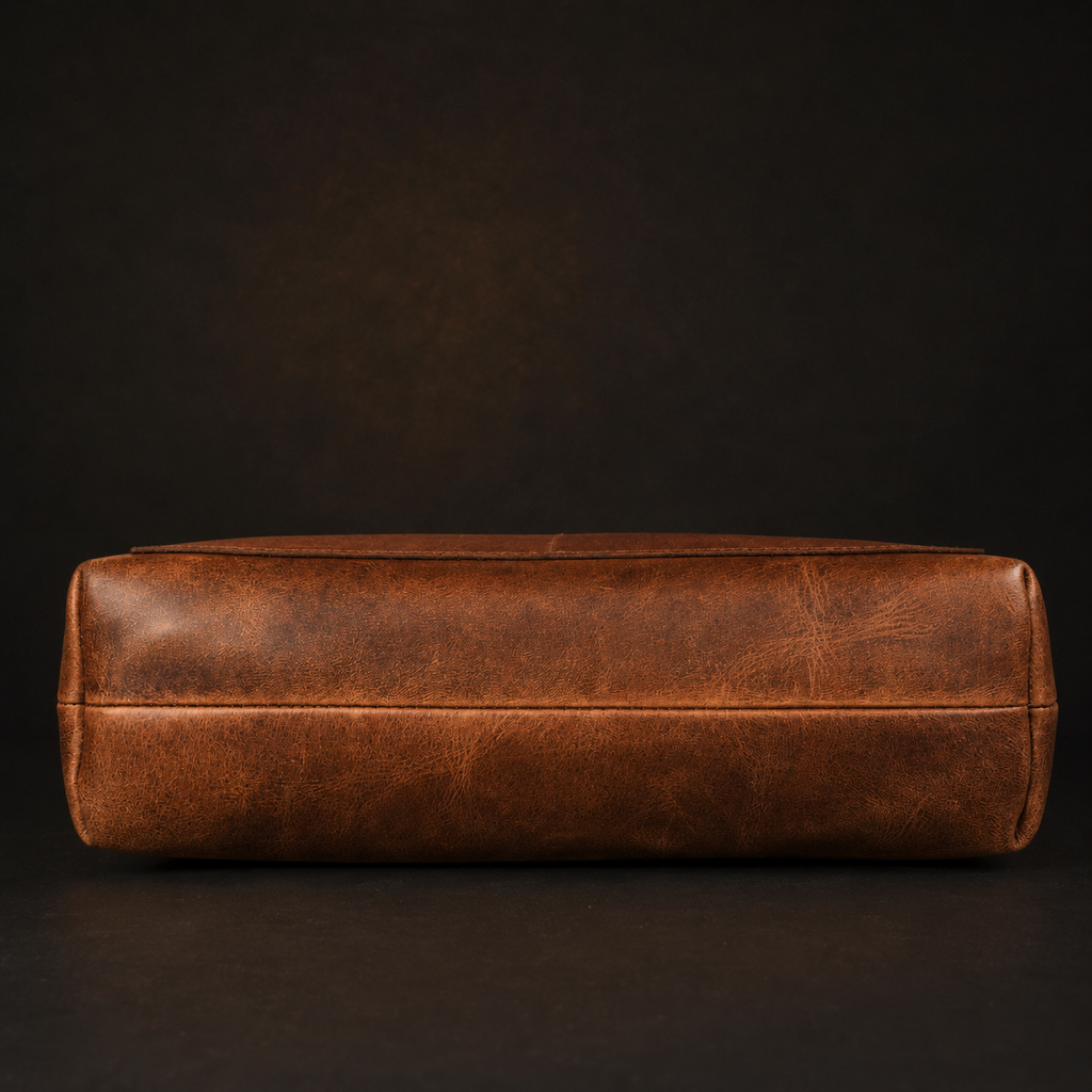 Classic Cognac Leather Tote Bag