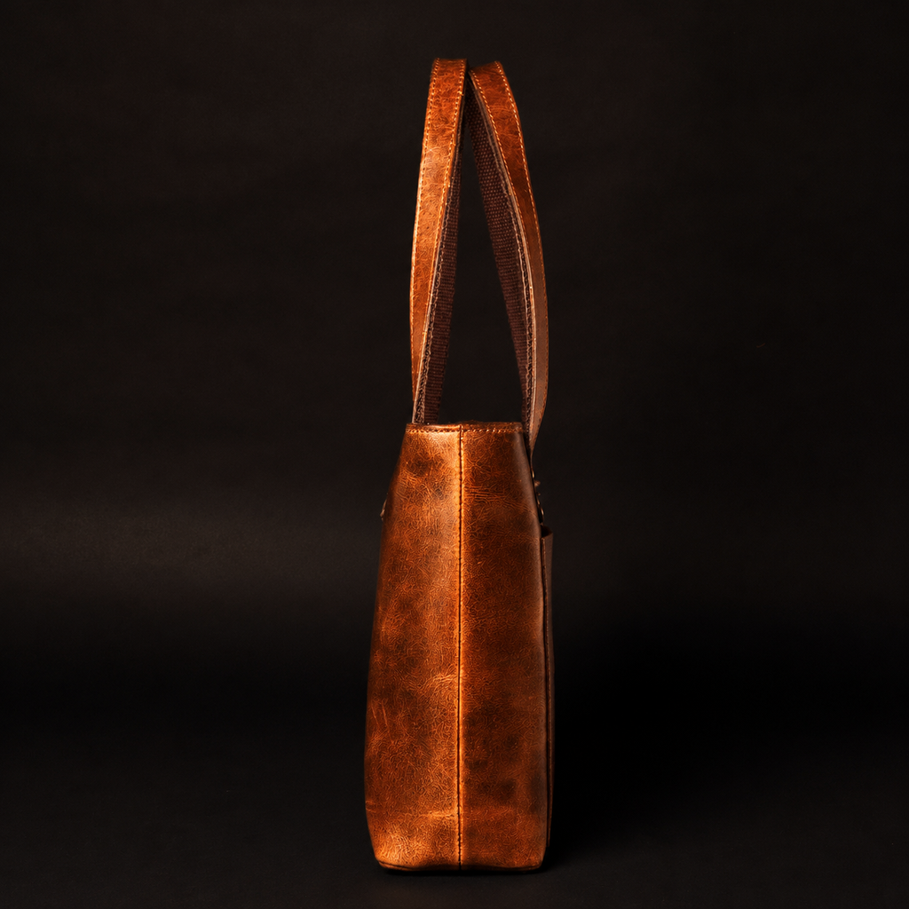 Classic Cognac Leather Tote Bag