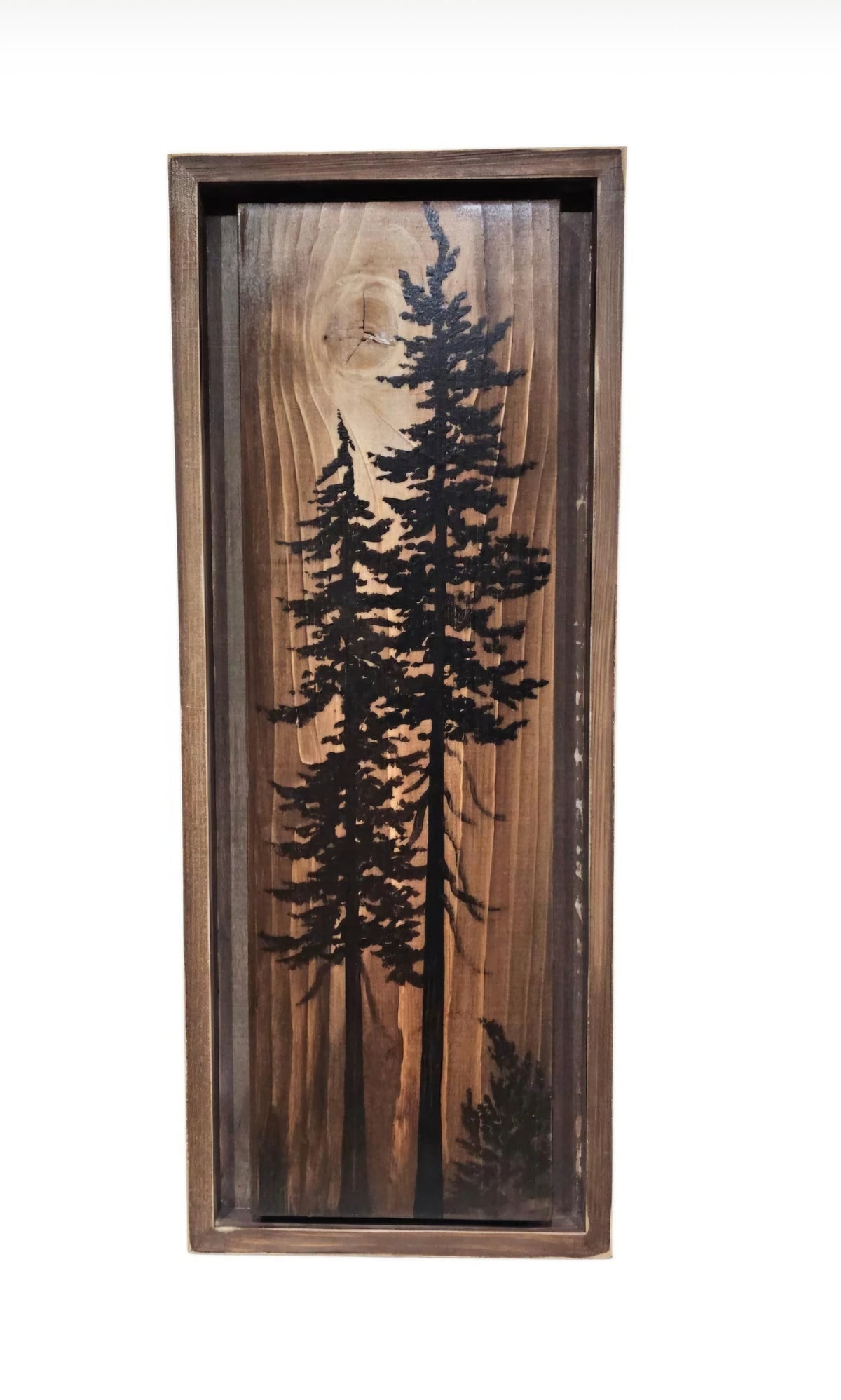 Hand painted and framed wall art decor on wood (19.5" by 7.75")