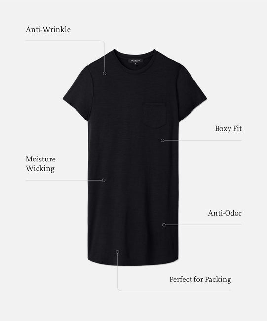 Robe t-shirt en laine mérinos pour femme