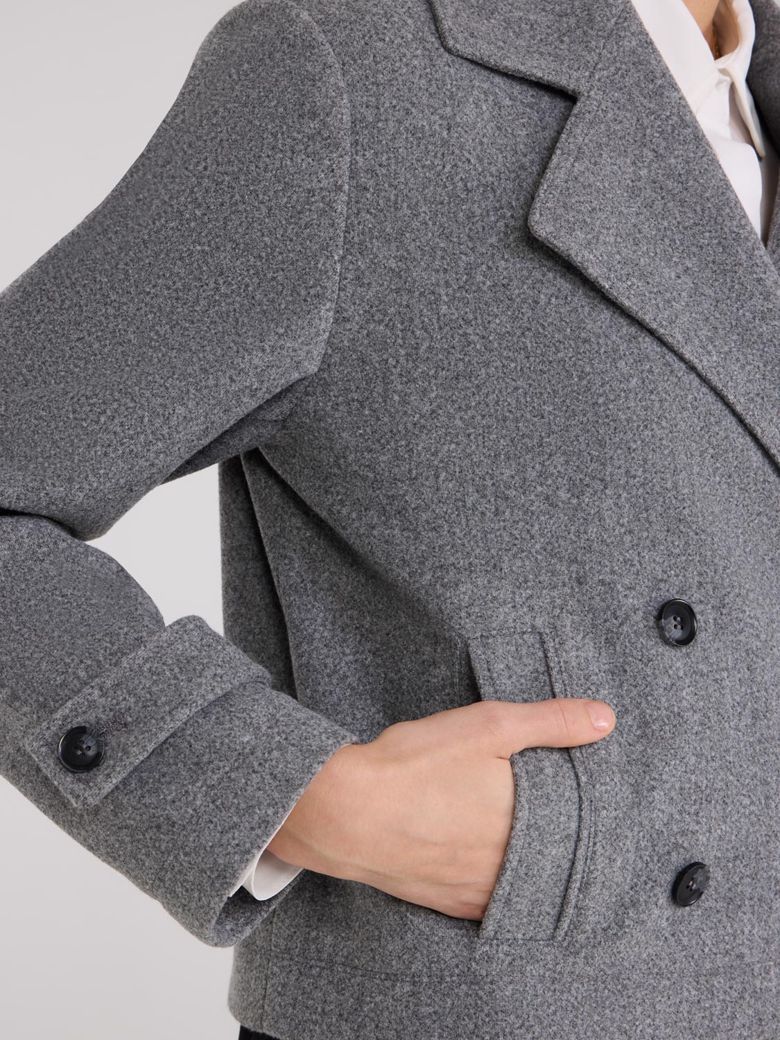 Trench-coat en fausse laine cintrée