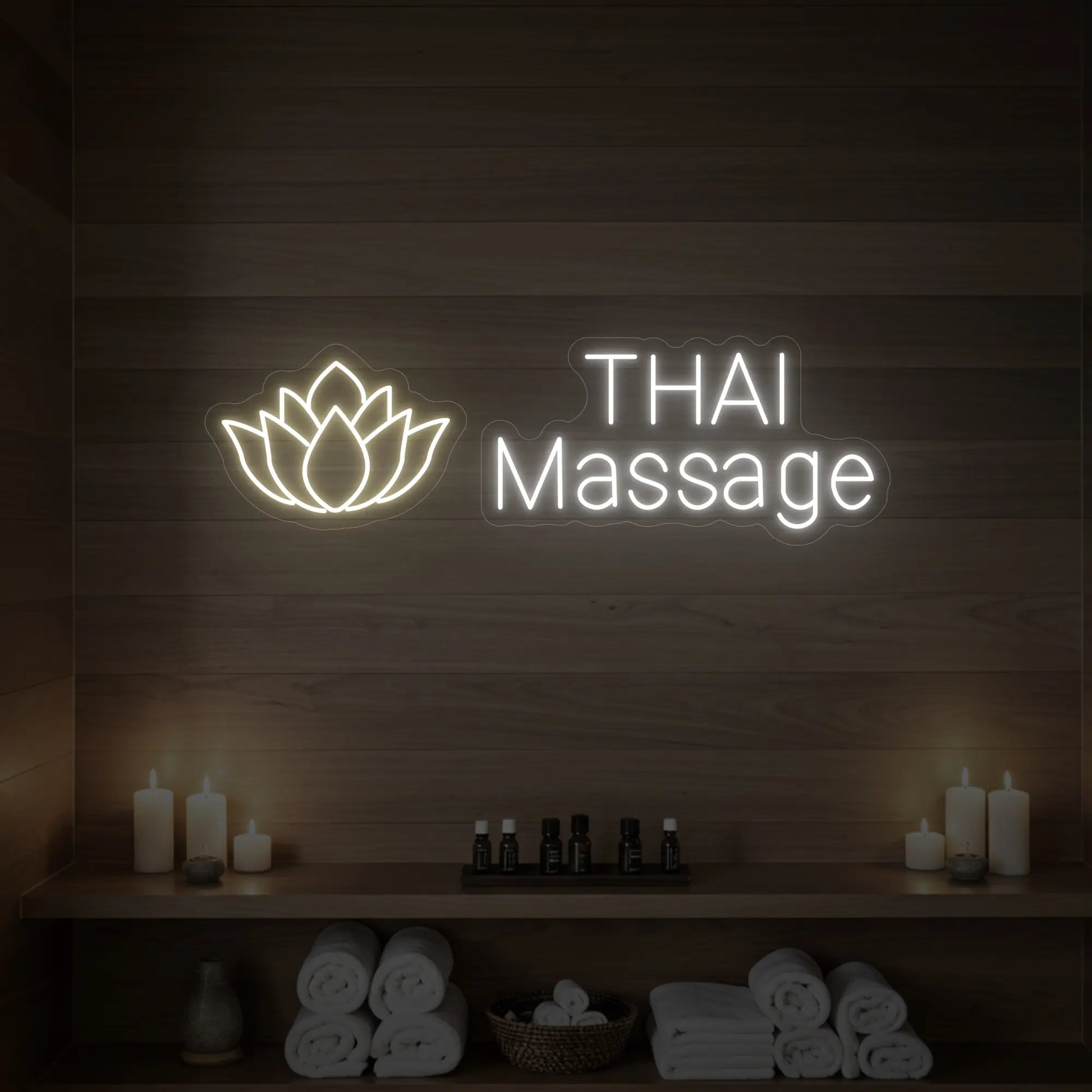 Enseigne lumineuse « Massage thaï »