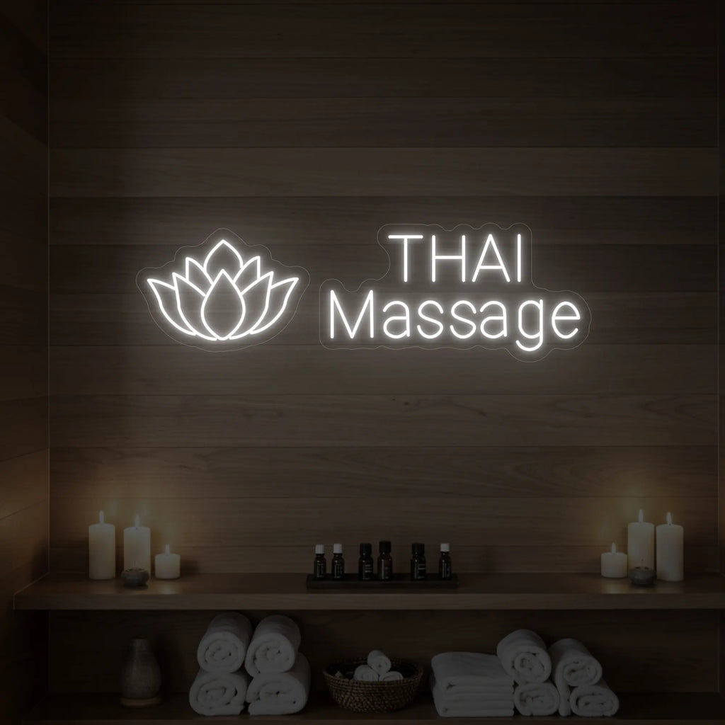 Enseigne lumineuse « Massage thaï »