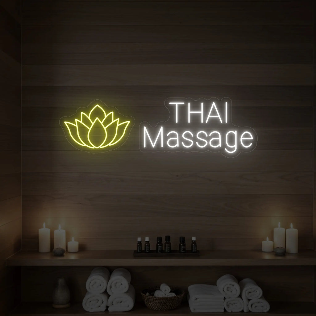 Enseigne lumineuse « Massage thaï »