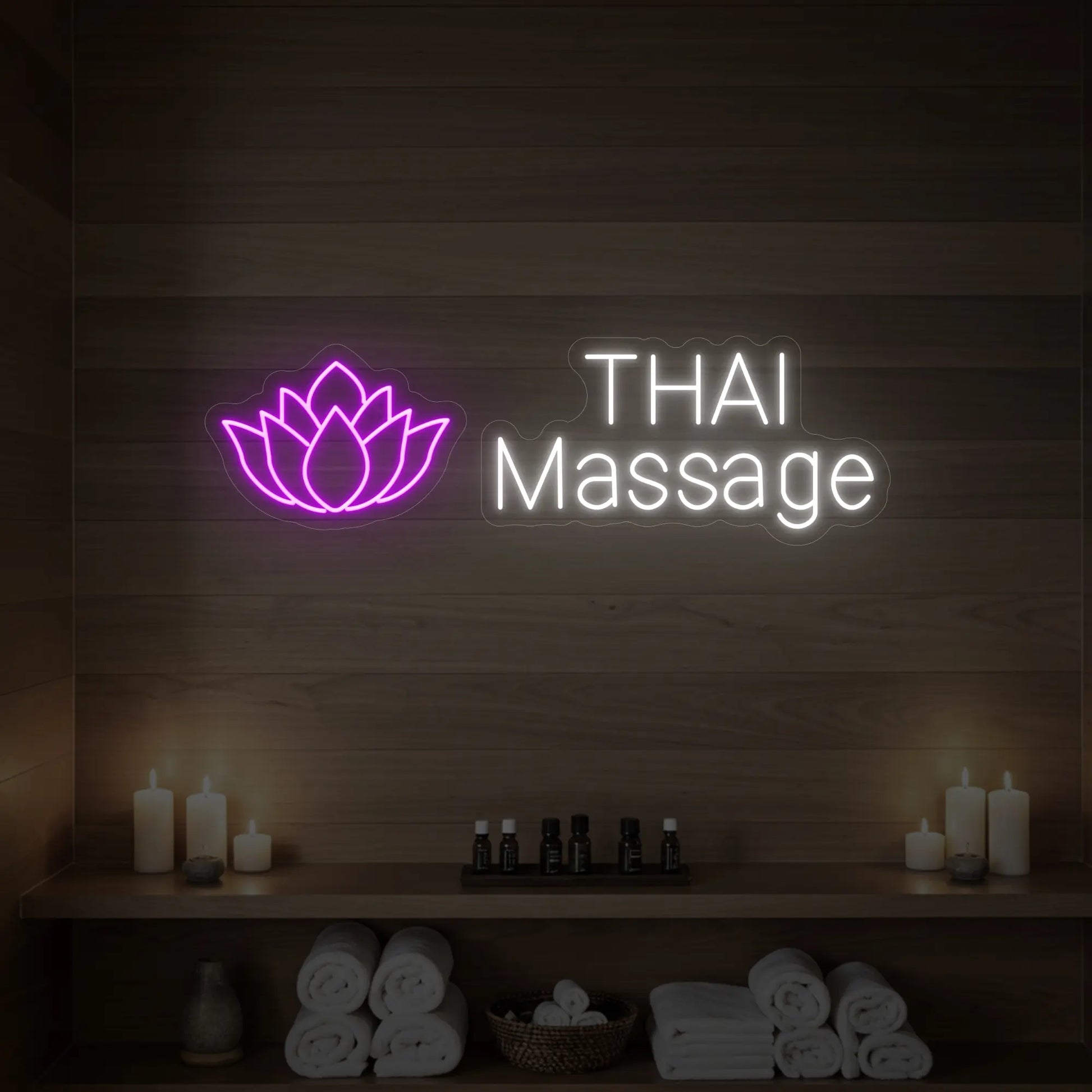 Enseigne lumineuse « Massage thaï »