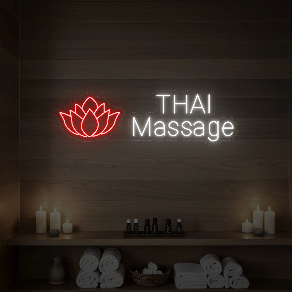 Enseigne lumineuse « Massage thaï »