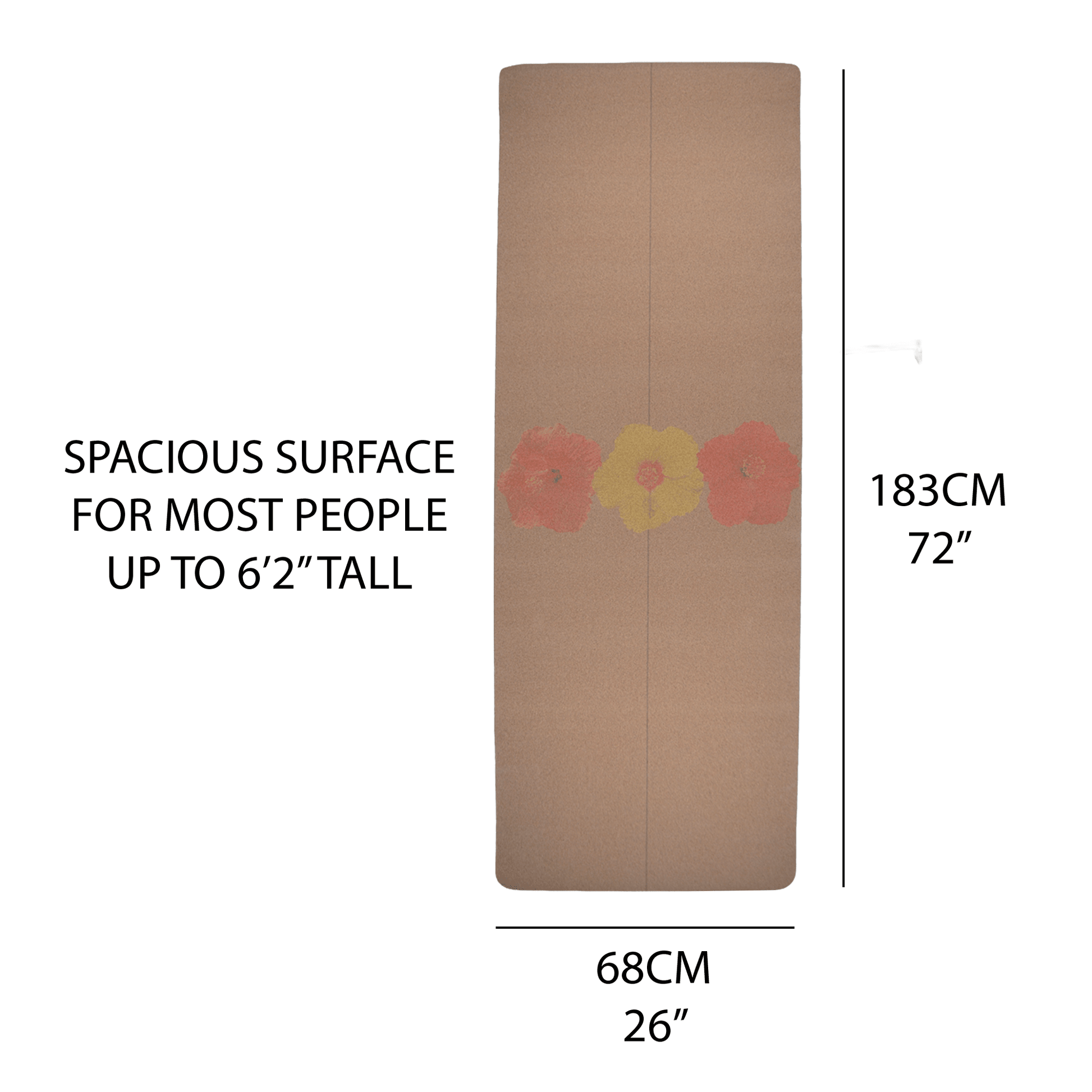 Crk Yoga Mat made of Organic Cork and Natural Rubber, 5mm Thick • The Flowers Mat
