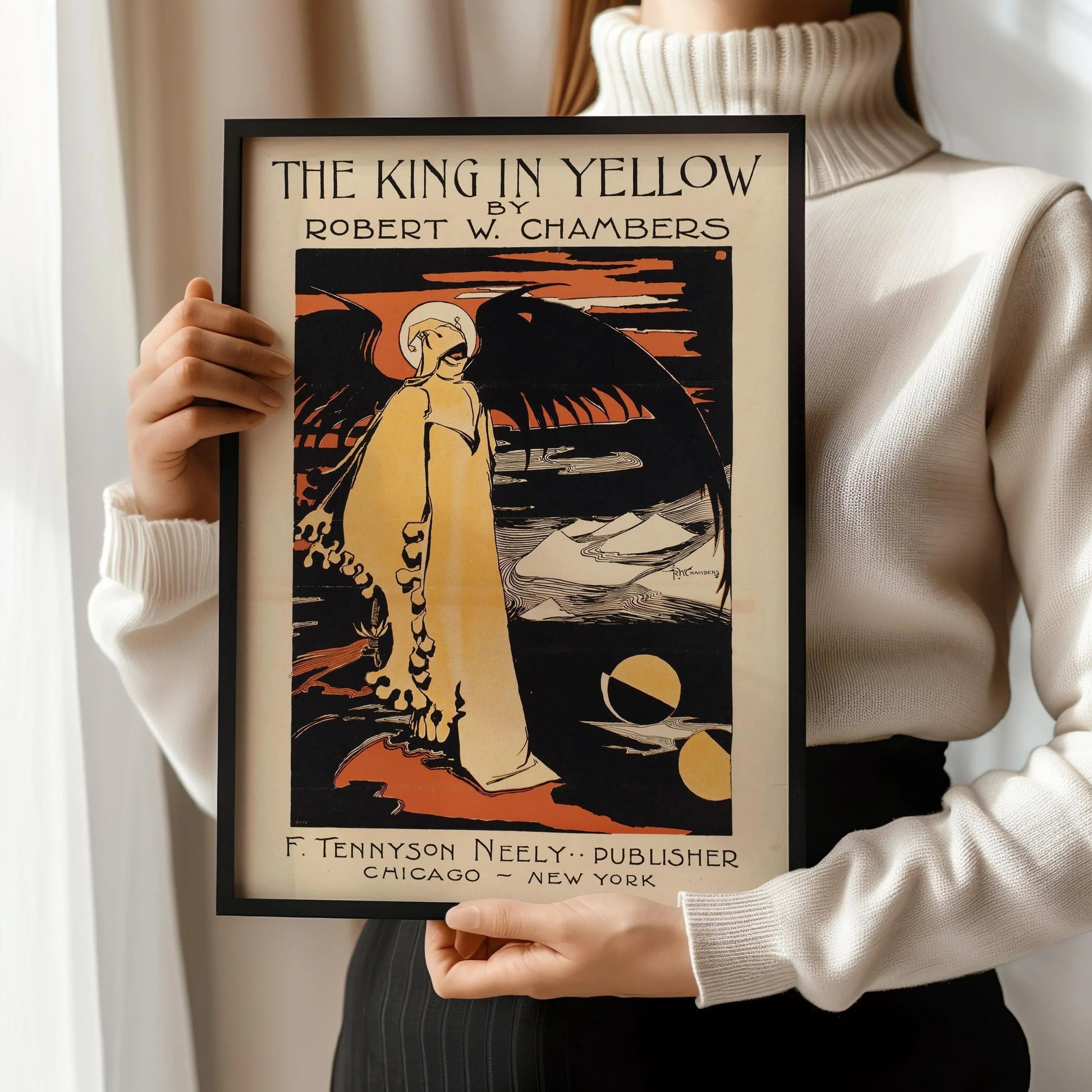 Estampe Art Nouveau « Le Roi en Jaune » : Horreur gothique, Dark Academia