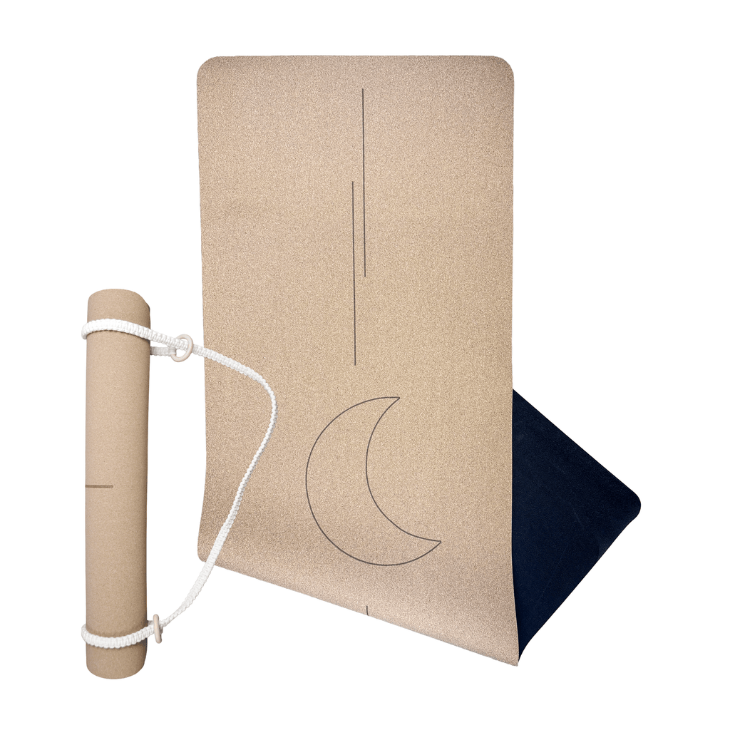 Crk Yoga Mat made of Organic Cork and Recycled Natural Rubber, 4mm Thick • The Moon Mat ✨ NEW