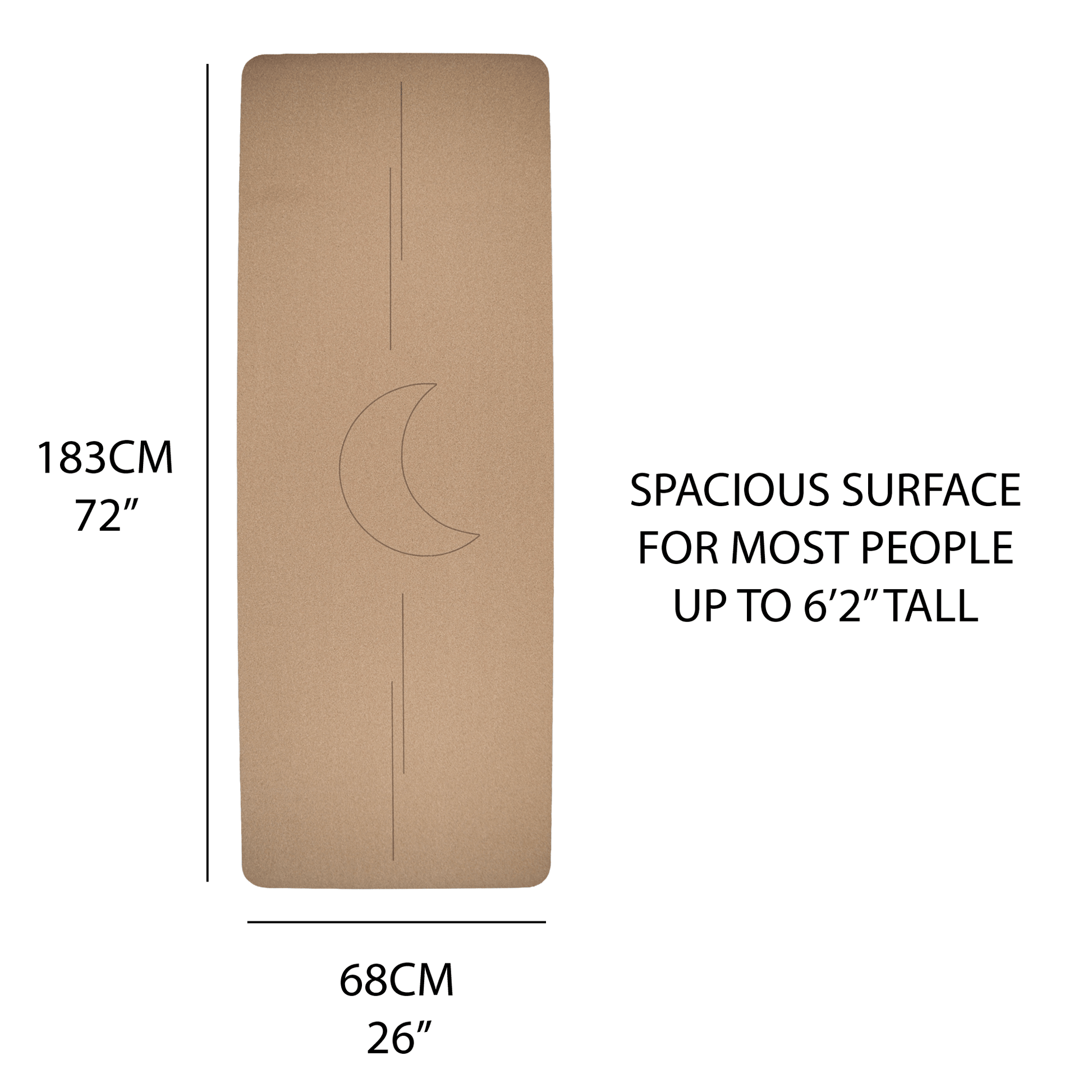 Crk Yoga Mat made of Organic Cork and Recycled Natural Rubber, 4mm Thick • The Moon Mat ✨ NEW