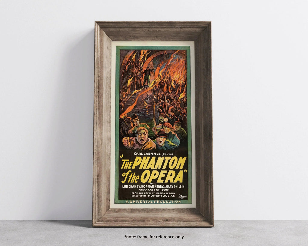 Le Fantôme de l'Opéra | Affiche de film vintage (disponible encadrée à la main ou non encadrée) 2x1