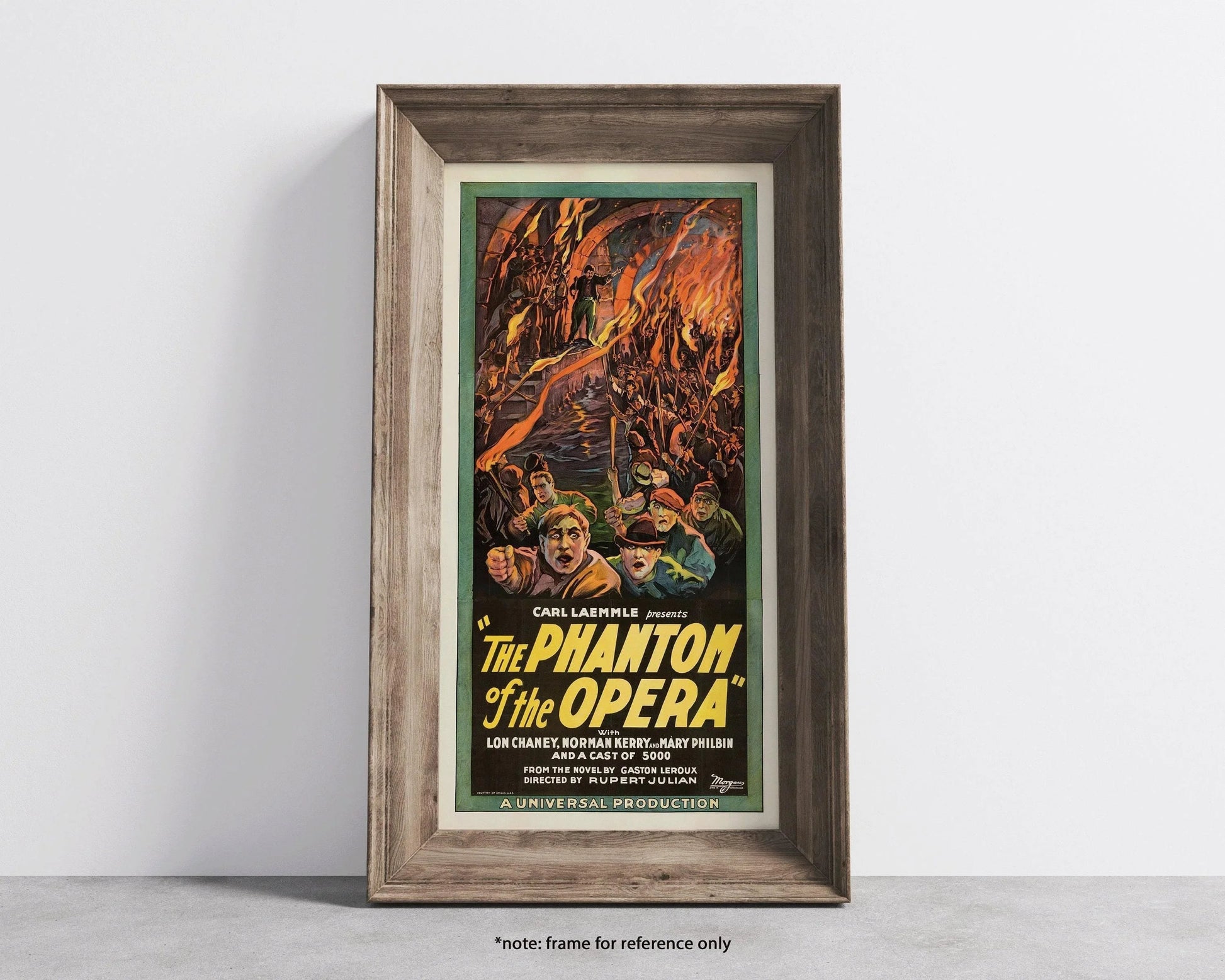 Le Fantôme de l'Opéra | Affiche de film vintage (disponible encadrée à la main ou non encadrée) 2x1