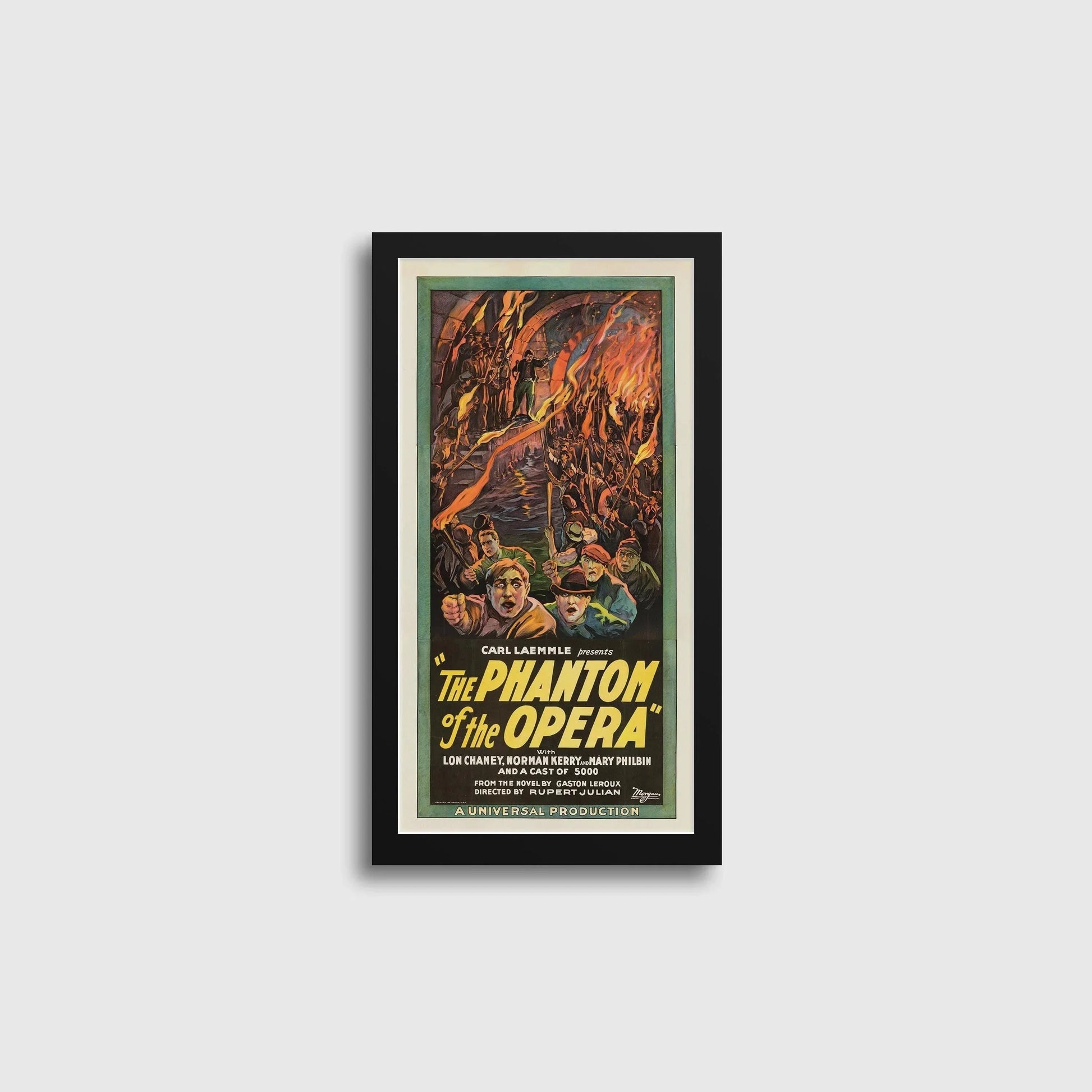 Le Fantôme de l'Opéra | Affiche de film vintage (disponible encadrée à la main ou non encadrée) 2x1