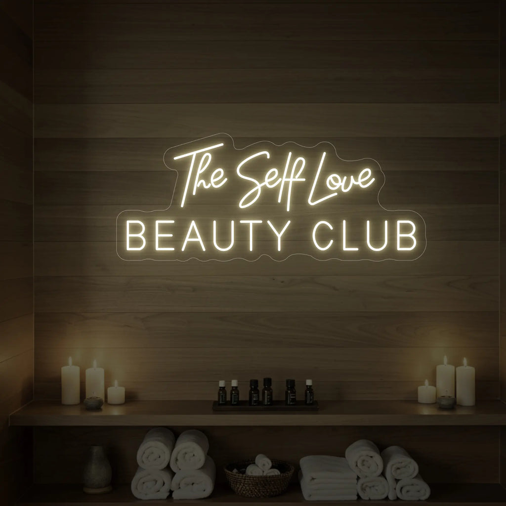 Enseigne lumineuse du Self Love Beauty Club