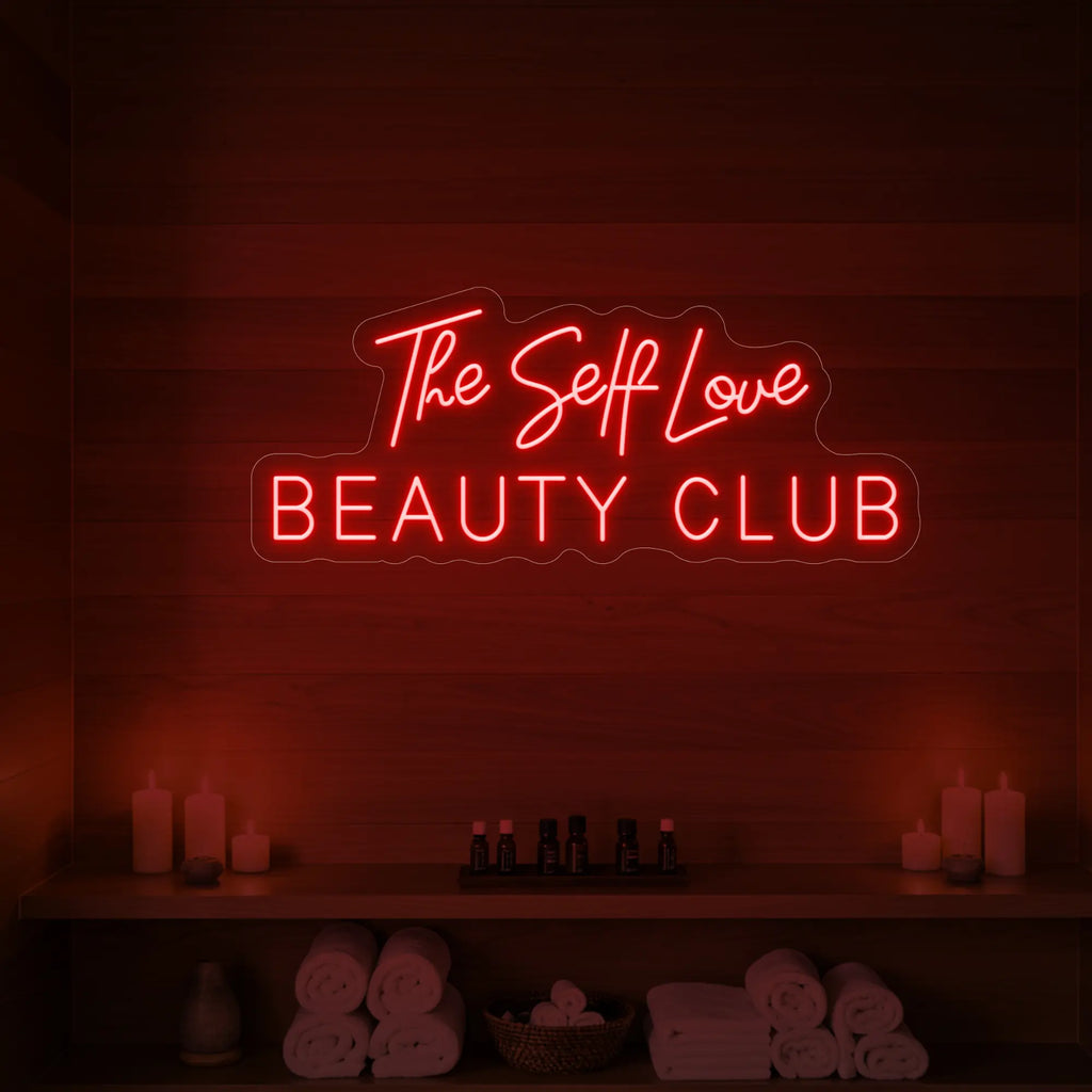 Enseigne lumineuse du Self Love Beauty Club