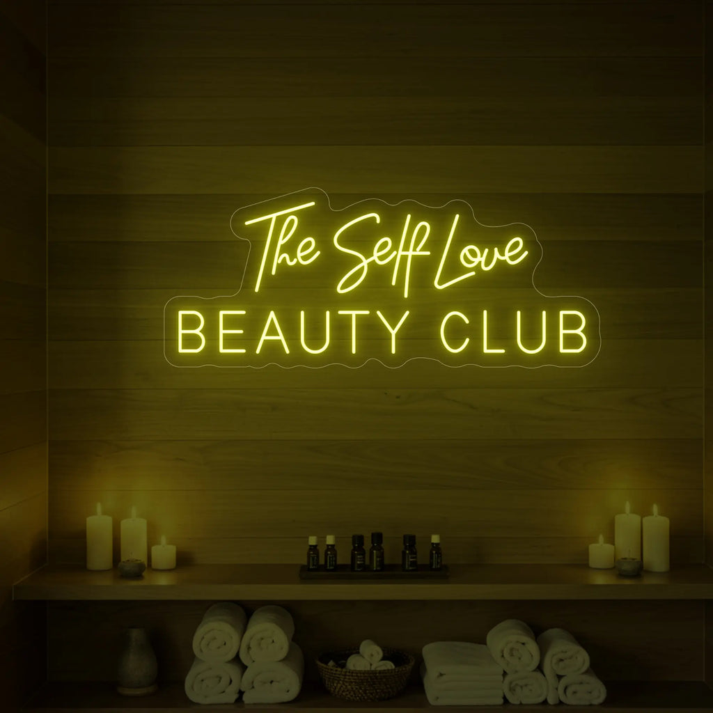 Enseigne lumineuse du Self Love Beauty Club