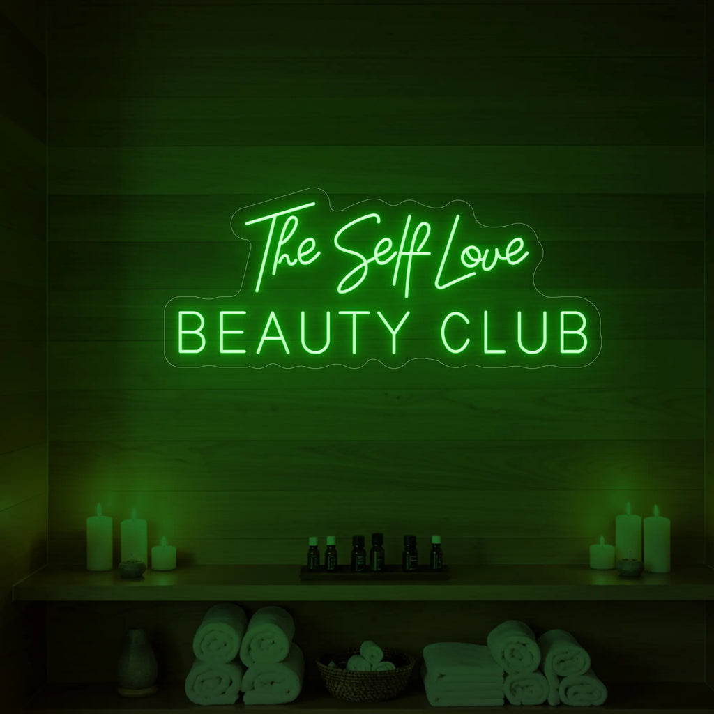 Enseigne lumineuse du Self Love Beauty Club