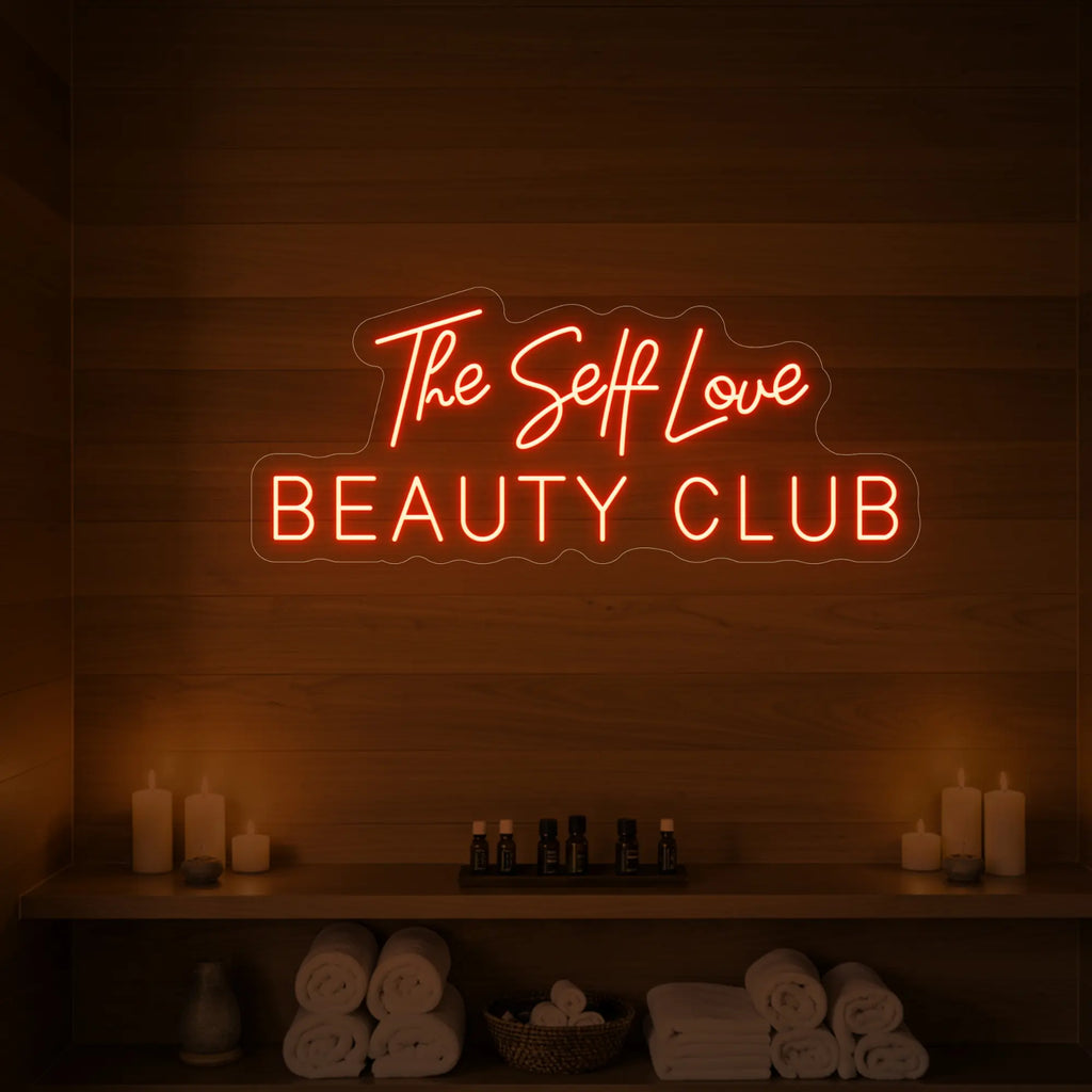 Enseigne lumineuse du Self Love Beauty Club
