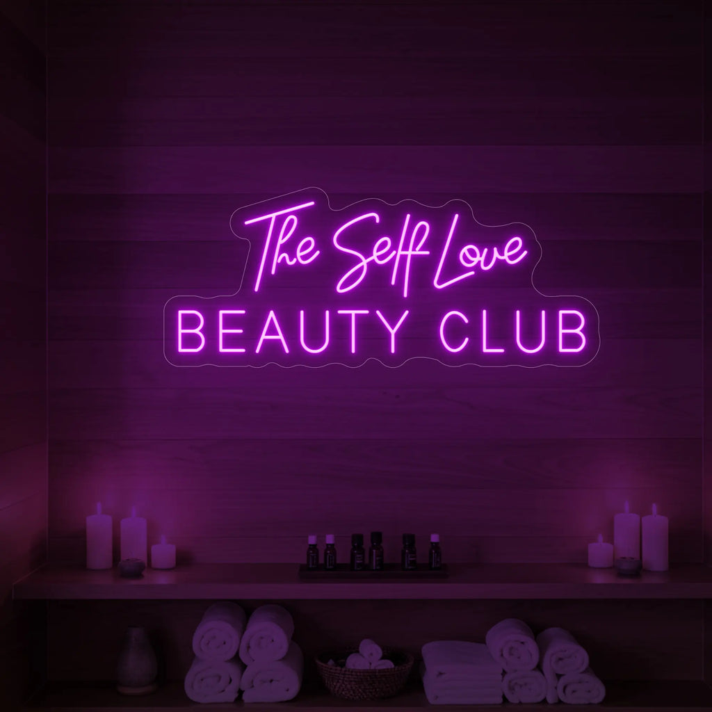 Enseigne lumineuse du Self Love Beauty Club