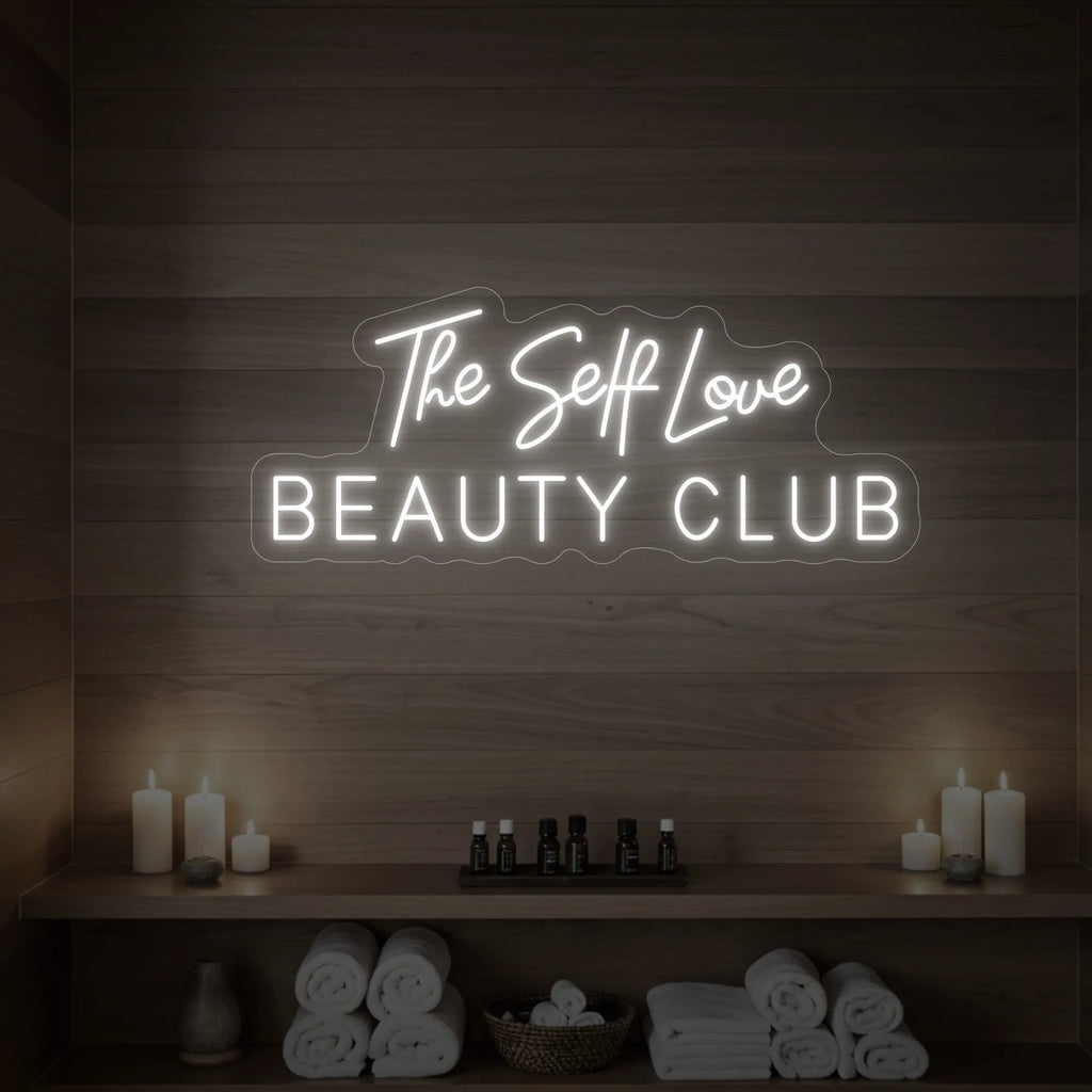 Enseigne lumineuse du Self Love Beauty Club