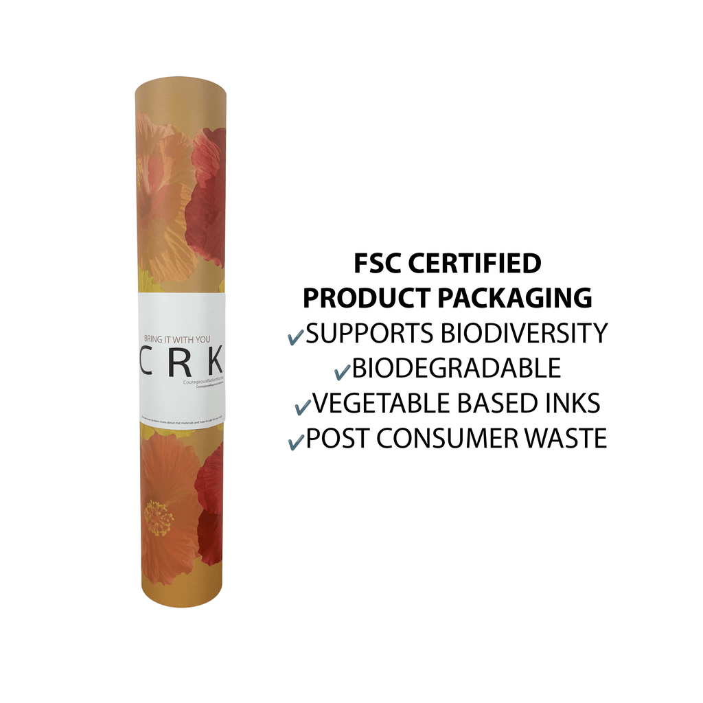 Crk Yoga Mat made of Recycled Natural Rubber with an Alignment System, 4mm Thick • The Summer Mat