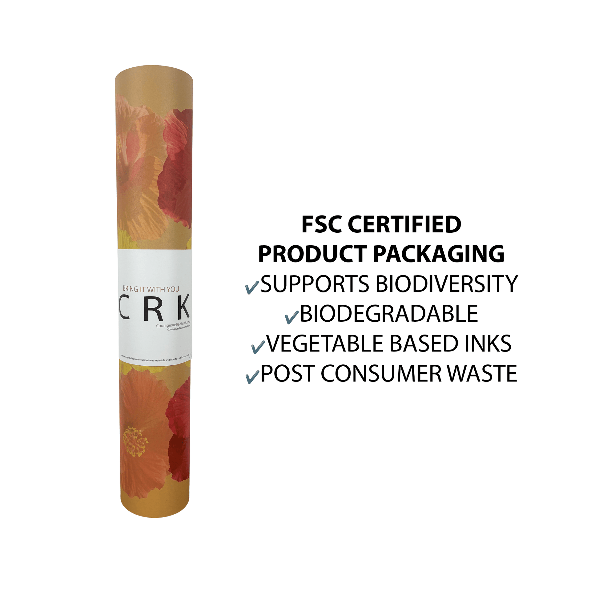Crk Yoga Mat made of Recycled Natural Rubber with an Alignment System, 4mm Thick • The Summer Mat