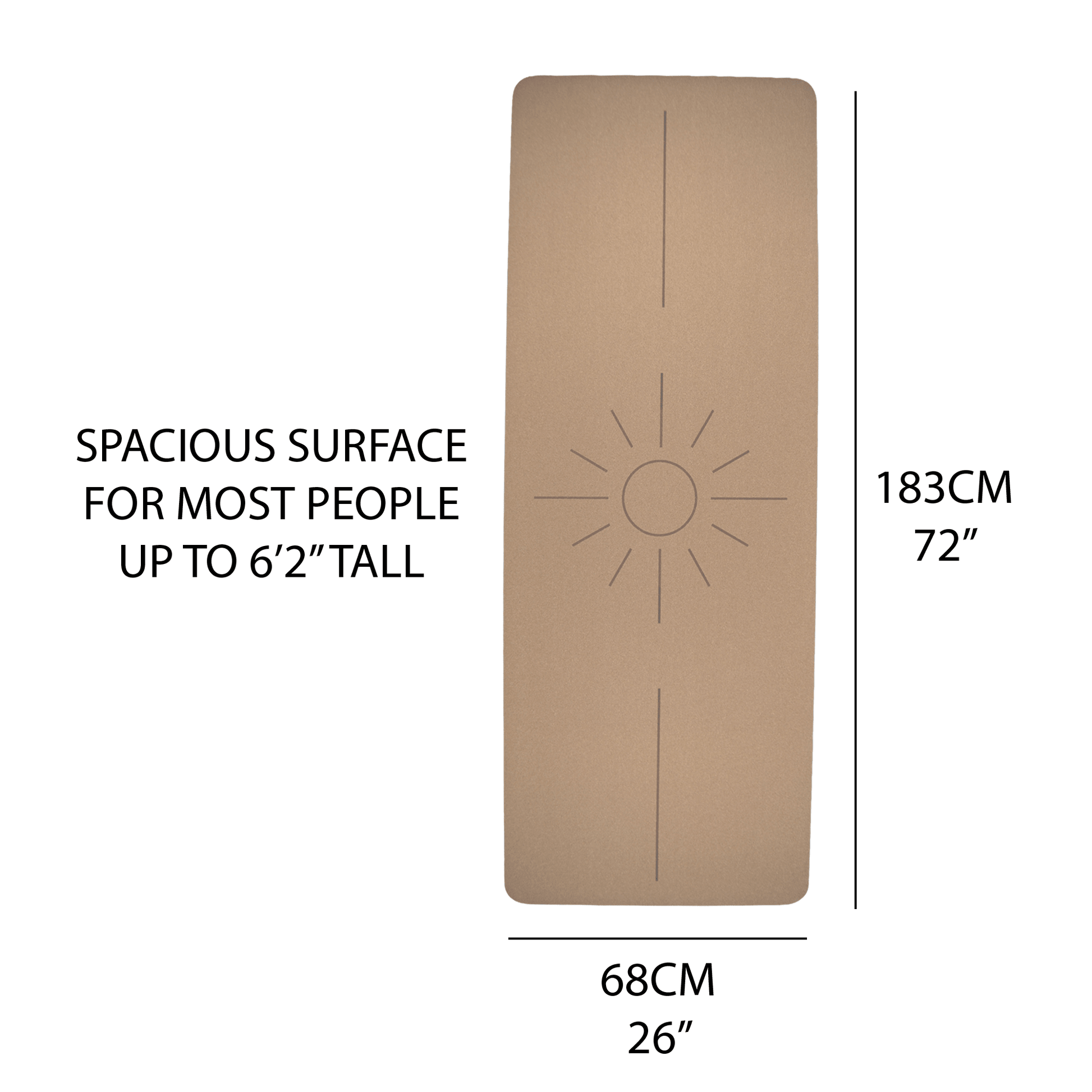 Crk's Organic Cork Yoga Mat with Recycled Natural Rubber, 4mm Thick • The Sun Mat