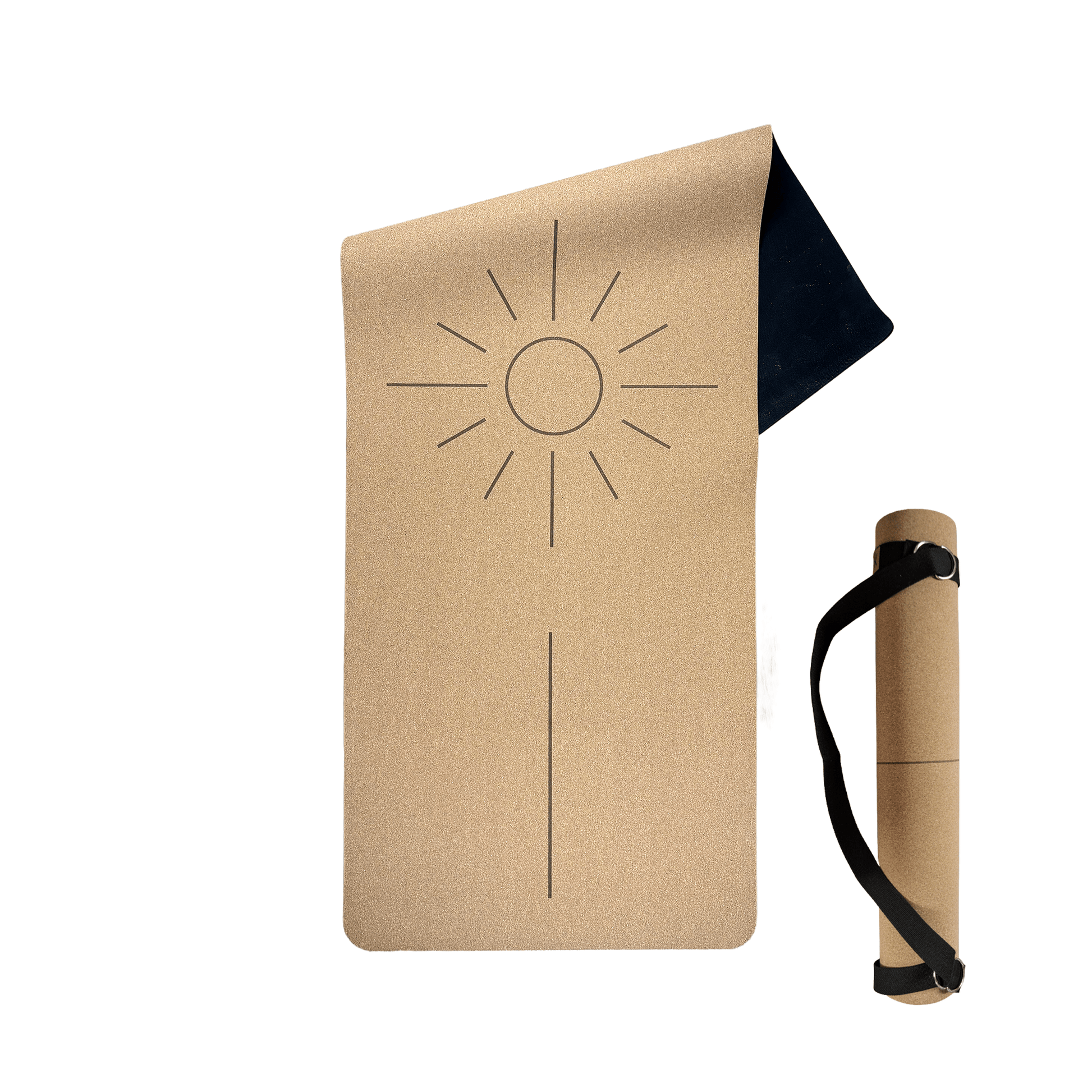 Crk's Organic Cork Yoga Mat with Recycled Natural Rubber, 4mm Thick • The Sun Mat