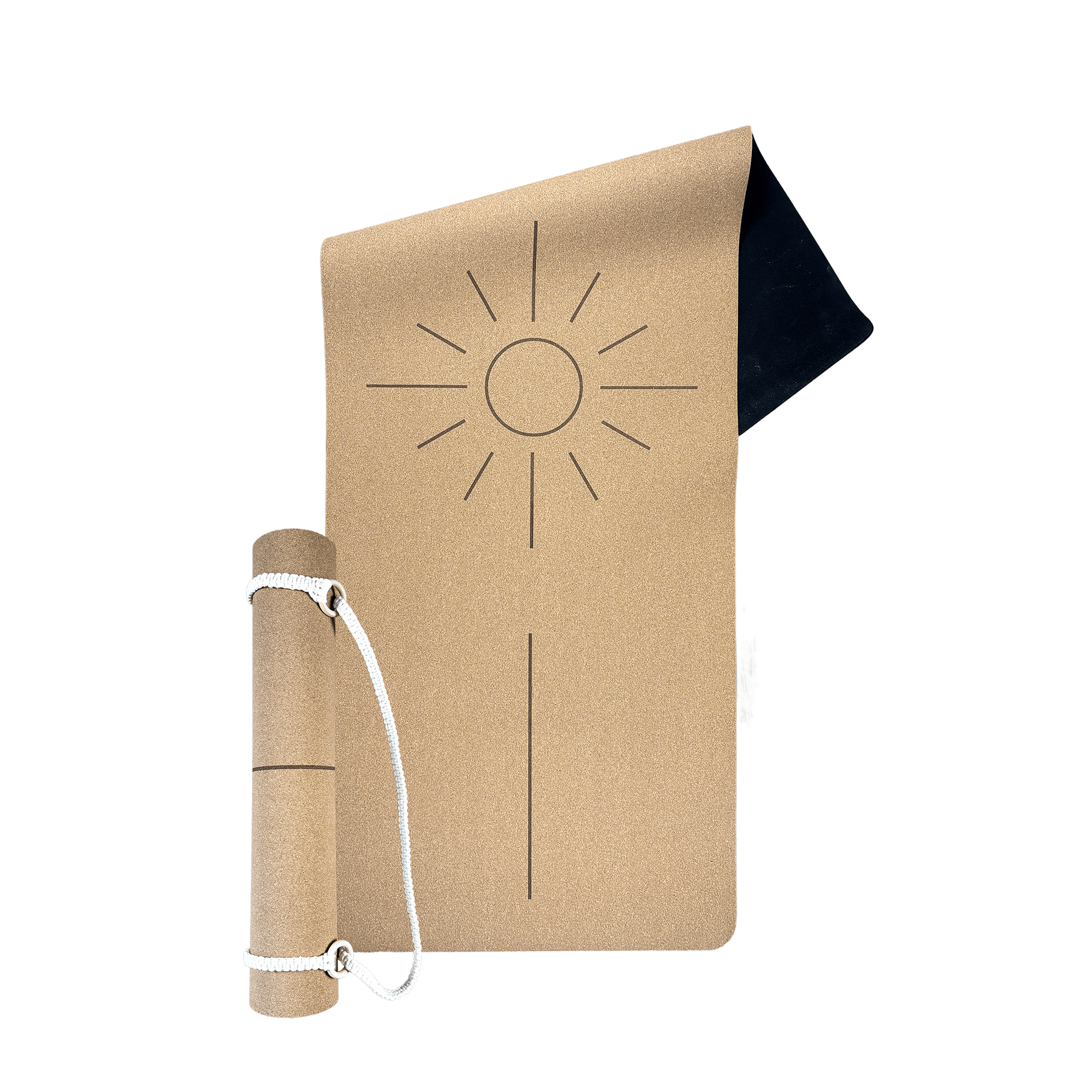Crk's Organic Cork Yoga Mat with Recycled Natural Rubber, 4mm Thick • The Sun Mat