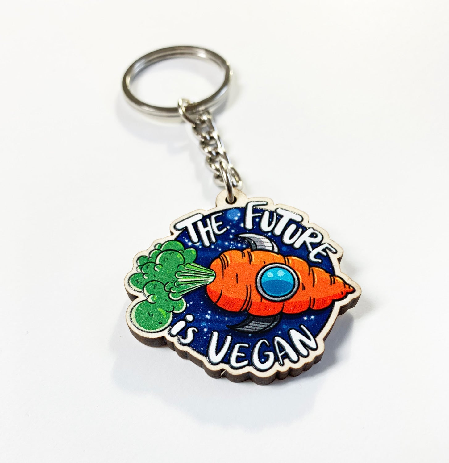 The Future Is Vegan Keychain