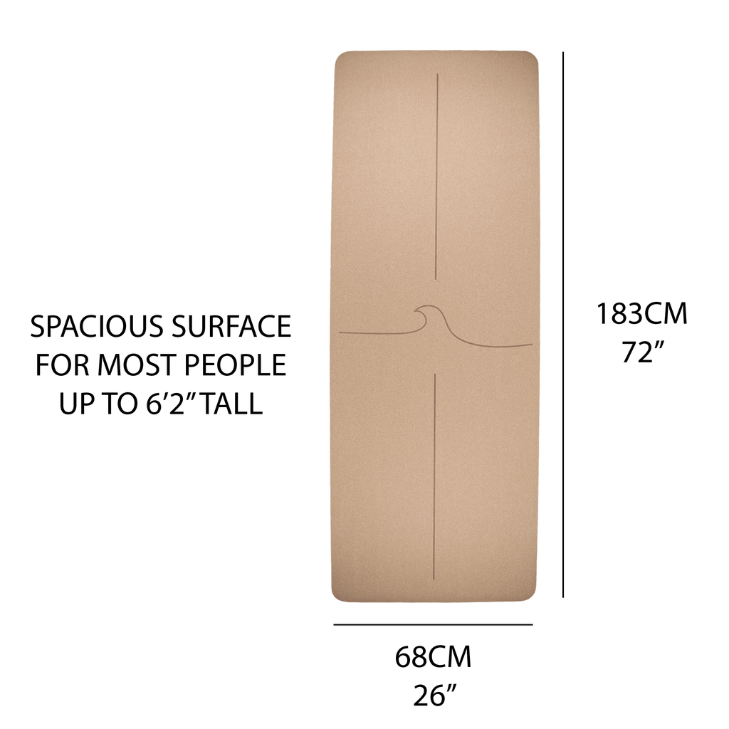 Crk's Organic Cork Yoga Mat with Recycled Natural Rubber, 4mm Thick • The Wave Mat