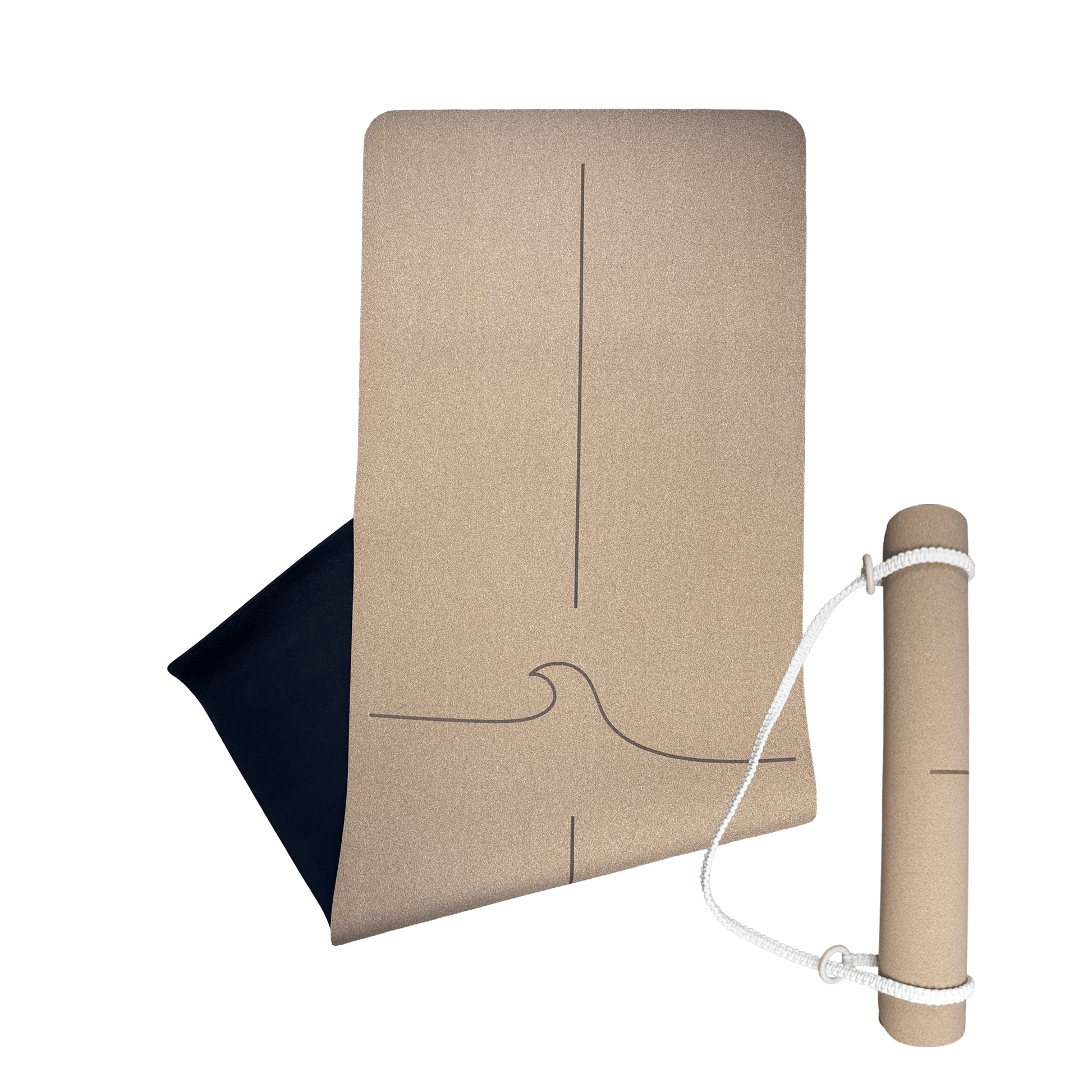 Crk's Organic Cork Yoga Mat with Recycled Natural Rubber, 4mm Thick • The Wave Mat