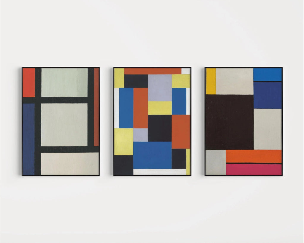 Theo van Doesburg - Compositions Colorblock || Art Dadaïste Vintage et Moderne du Milieu du XXe siècle (Disponible avec ou sans cadre)
