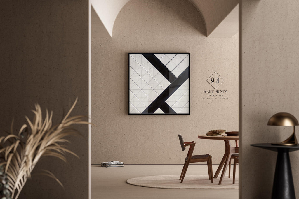 Estampe « Contre-composition VI » de Theo van Doesburg : Art moderne Bauhaus (Encadrée disponible)