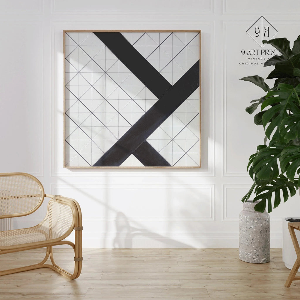 Estampe « Contre-composition VI » de Theo van Doesburg : Art moderne Bauhaus (Encadrée disponible)